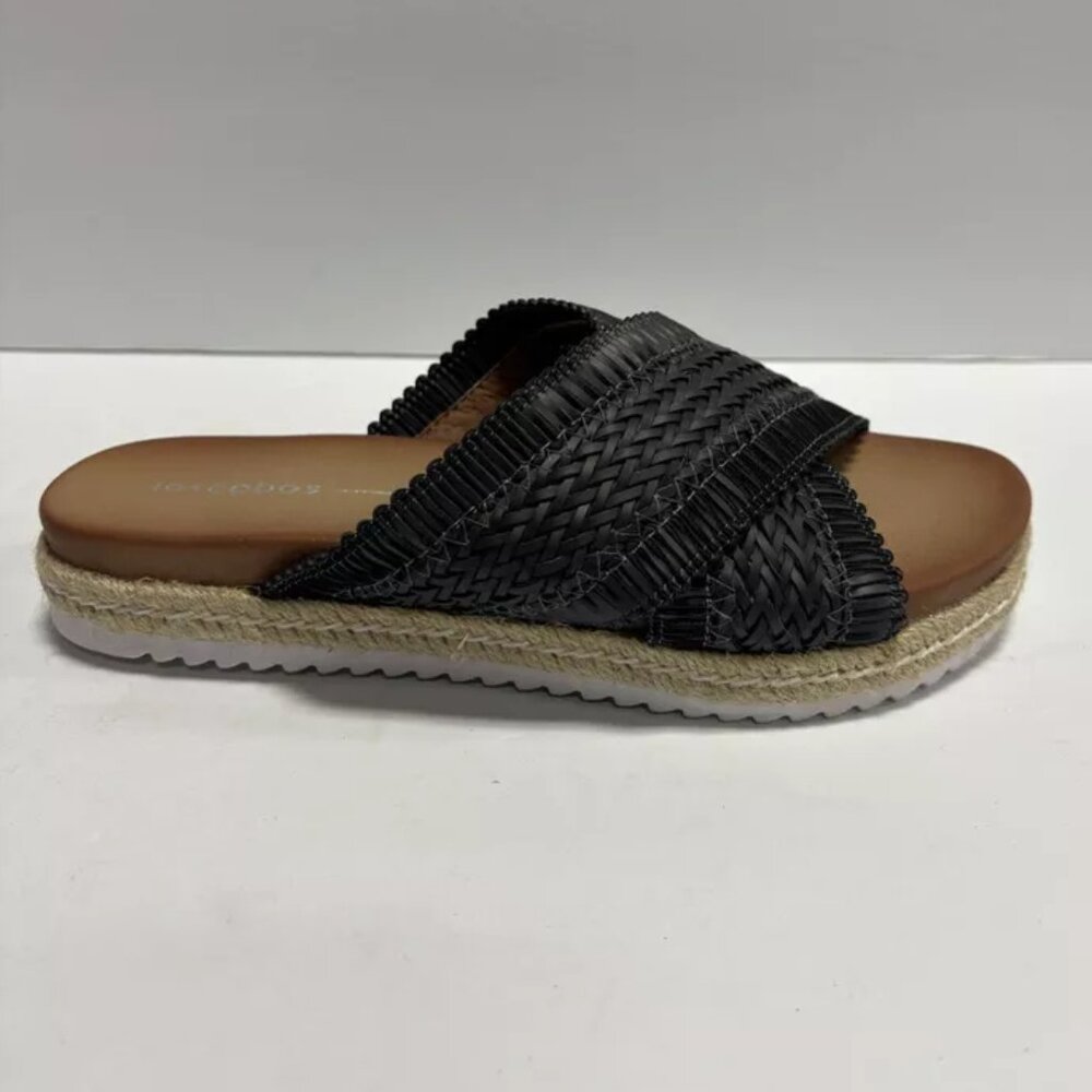 Los Cabos Women’s Tinny Black Slide Sandals, Size EU 37, US 6.5 M